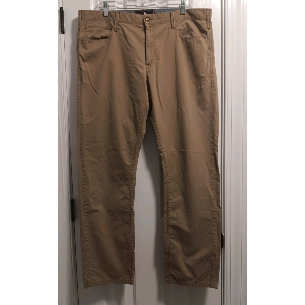 ARGYLECULTURE Men's Russell Simmons  Pants 38 x 32 Straight Leg Flat Front Khaki
